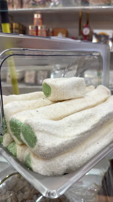 Pistachio and coconut Turkish delight